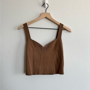 H&M Women’s Knit Cropped Sweetheart Neck Top